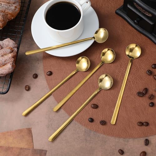 POPETPOP 20 Pcs Coffee Spoons Set, 7" Long Handle Gold Tea Spoons, Teaspoon by POPETPOP - Image 5