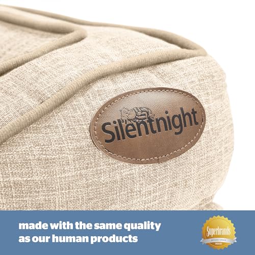 Silentnight Orthopaedic Dog Bed - Cosy Comfortable Pet Bed with Ergonomic Foam Body & Head Support - Super Soft & Sturdy Woven Removable Washable Cover, Non-Slip Base, Small 49x65cm, Natural - Image 4
