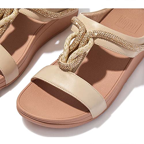 Image of FitFlop Women's Fino Crystal-Cord Leather Toe-Post Sandal