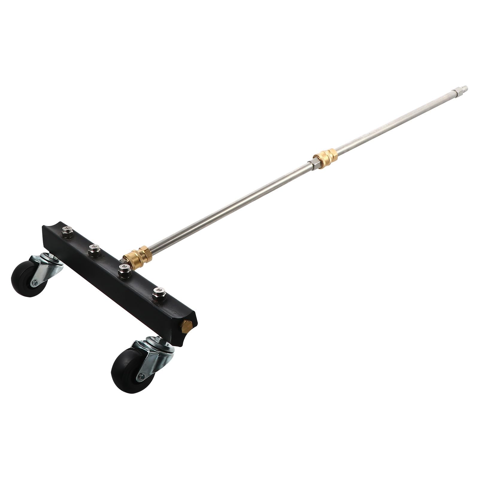 Cepillo de Limpieza para Bajos de Alta Presión 1/4, Acero Inoxidable | Latón y Plástico, Diseño Rueda para Suelo y Chasis, Uso en Camión y Vehículo Comercial