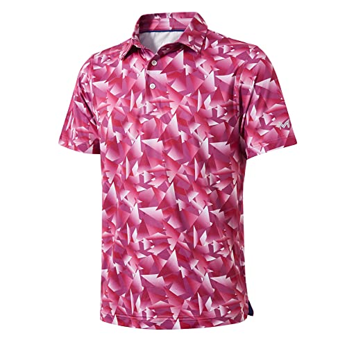 Golf Shirts For Men Dry Fit Short Sleeve Print Performance Moisture Wicking Polo Shirt #TOP3