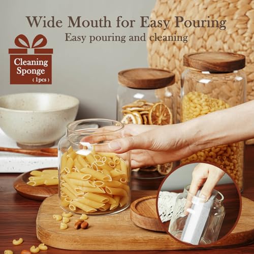 Labina Glass Jar with Wood Lid, Airtight Kitchen Storage Canister - image 6