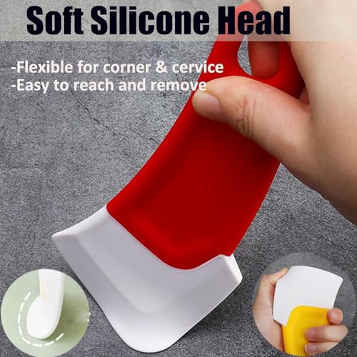 Image of 3 Pcs Silicone Pan Cleaning Scraper,Household Pots and Dishes Greasy Cleaning Tools,Heat Resistant Cleaning Scraper in Kitchen