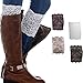 FAYBOX Women Lace Floral Boot Cuffs Leg Warmer Socks Pack of 4 PUR