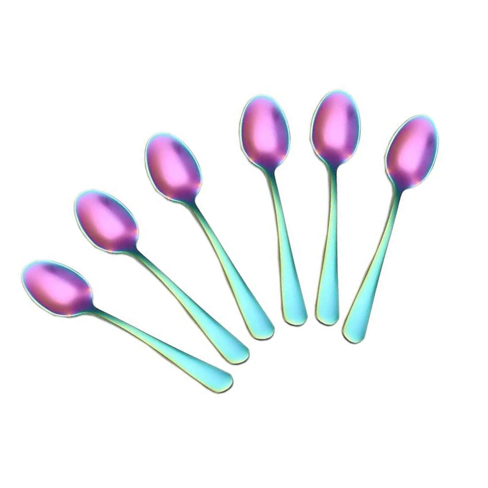alloneslife Of 6 Smooth Stainless Steel Small Coffee Spoons Tiny Espresso Dessert Spoon for Beverages Ice Treats and Baking Need Dining Spoons