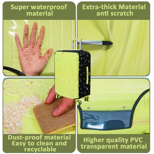 Clear Luggage Cover Protectors For Suitcases,Elastic Transparent waterproof PVC Suitcase Covers Protector Fit 20-30 Inch wheeled Luggage (20”+24“+28“)4