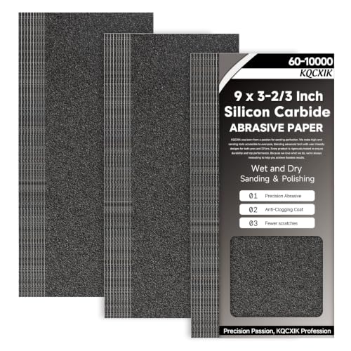 KQCXIK Premium 30-Sheet 60 Grit Wet Dry Sandpaper 9 x 3-2/3 Inch