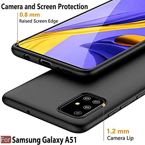 Image of Mobile Back Cover Case for Samsung Galaxy A51, Sm-A515F /Dsn, Sm-A515F /Ds, Sm-A515F /Dst, Sm-A515F /Dsm (Silicone Case|CameraProtection|Black SC1510)