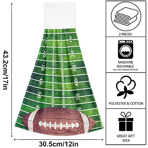 Visesunny Retro Grunge American Football Field And Hanging Tie Towels 2 Pack Kitchen Hand Towels Dishcloths Sets With Loop Soft Cotton Absorbent Hand Towels For Bathroom Gym Restaurant Hotel Bbq Machi #TOP2