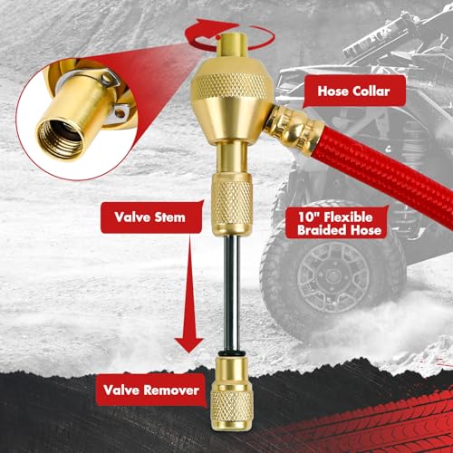 Image of X-BULL 4x4 Digital Tire Pressure Gauge-250 PSI with Braided Hose, Rapid Air Down Tire Deflator-Best Offroad Accessories for Jeep, Truck or ATV