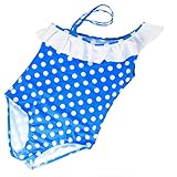 Mädchen Kinder Badeanzug Bademode Badeanzug Beachwear L 60 134–158 cm Gr. 9 Jahre, blau / weiß