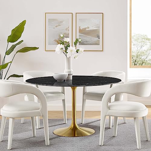Image of Modway Lippa Dining Table, 54 inch, Gold Black