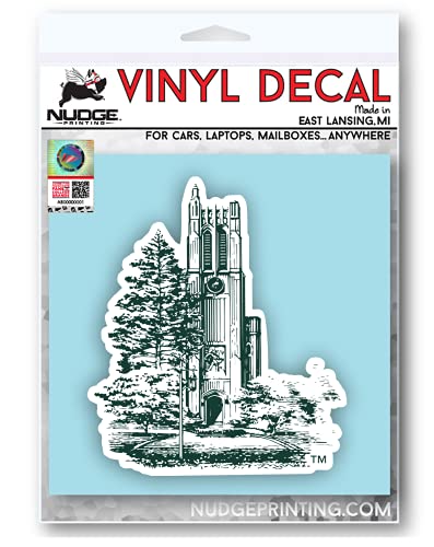 Image of Collegiate NCAA Car Decal Made from Premium Weatherproof Vinyl (Michigan State Beaumont Tower)