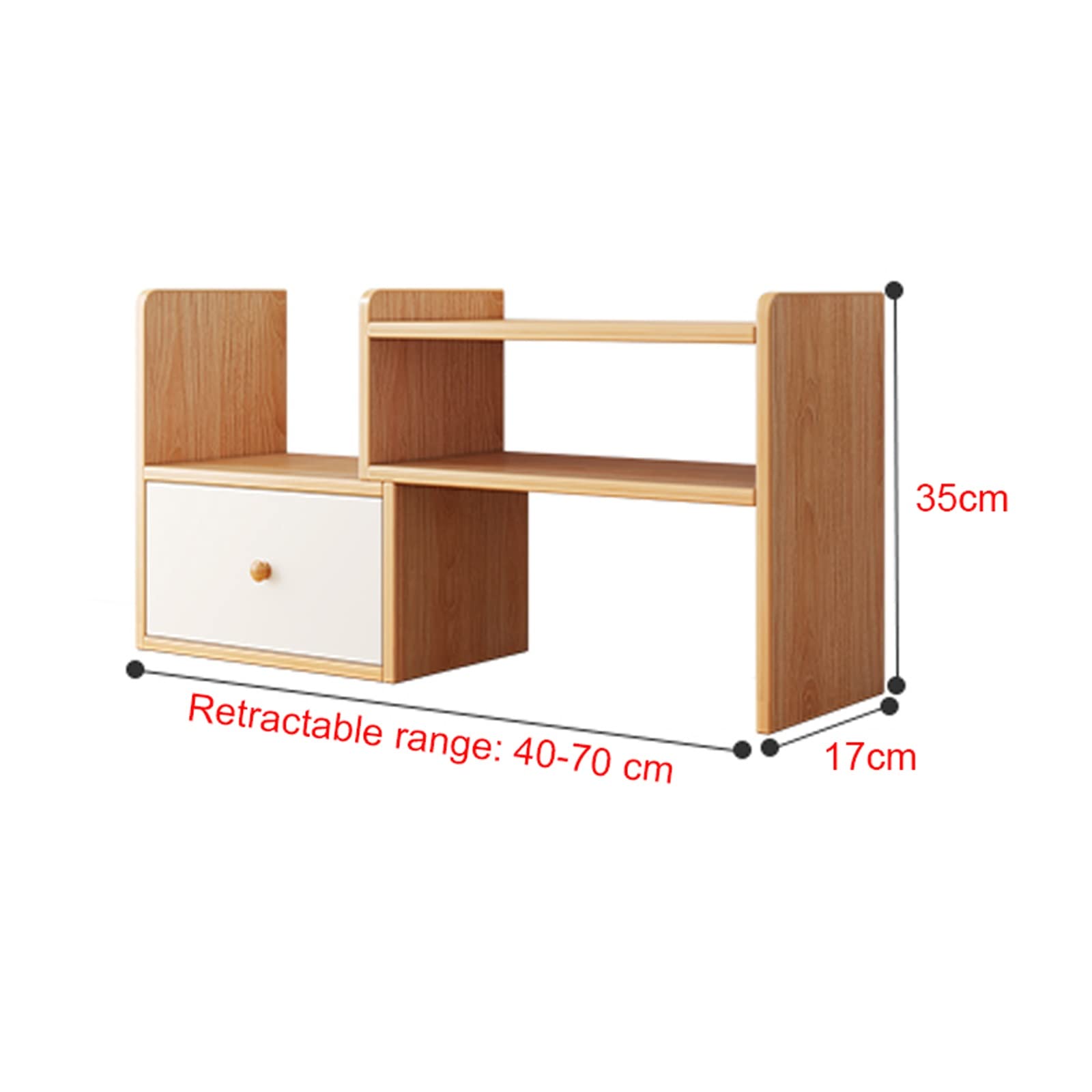 Scaffale Libreria Organizer da scrivania Scaffale portaoggetti da ufficio Scaffale da scrivania piccolo con 1 ripiano in legno regolabile con cassetto piccolo Scaffali portaoggetti per libri ( Size :