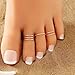 Ritach Toe Rings for Women Sets Golden 14K Golden Plated Simple Open Adjustable Band Toe Rings for Women Beach Foot Jewelry for Summer (B-4pcs-gold)