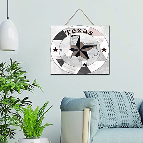 Drapeau du Texas en bois vieilli - Décoration primitive et artisanale Étoile Solitaire