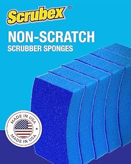 Non-Scratch Odor Resistant Scrub Sponge, Multi-Purpose Sponge for Kitchen and Household, Safe for Non-Stick Cookware (6 sponges)