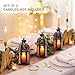 DECORKEY Set of 2 Vintage Large Decorative Moroccan Candle Lantern, 12.8’’ Metal Hanging&Tabletop Lantern Candle Holder Decor, Christmas Decorations Indoor Outdoor Patio (Amber) Ramadan Decorations