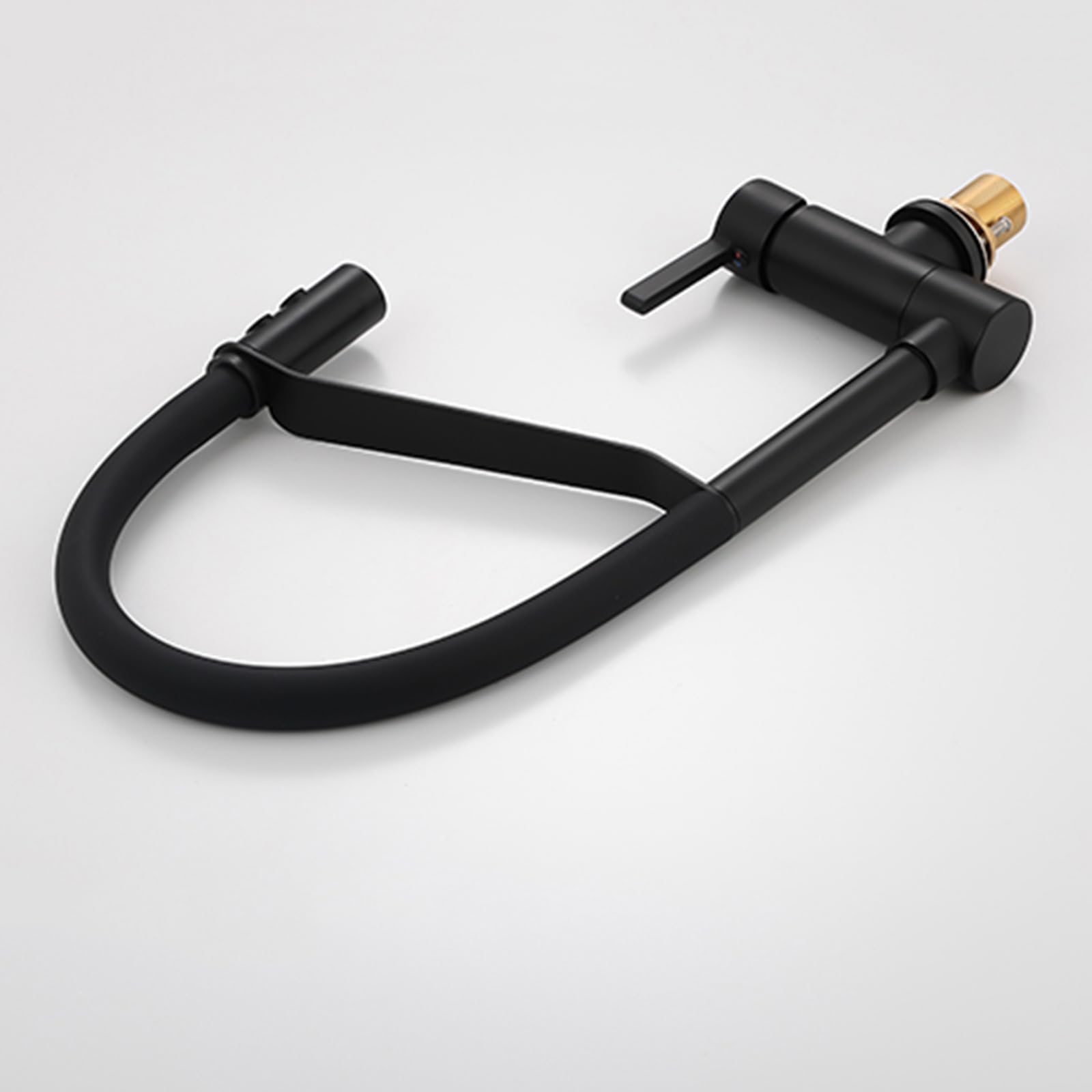 Grifo de Cocina Plegable Negro con rociador extraíble, Monomando, rotación de 360°, Montaje en Pared, instalación de un Solo Orificio