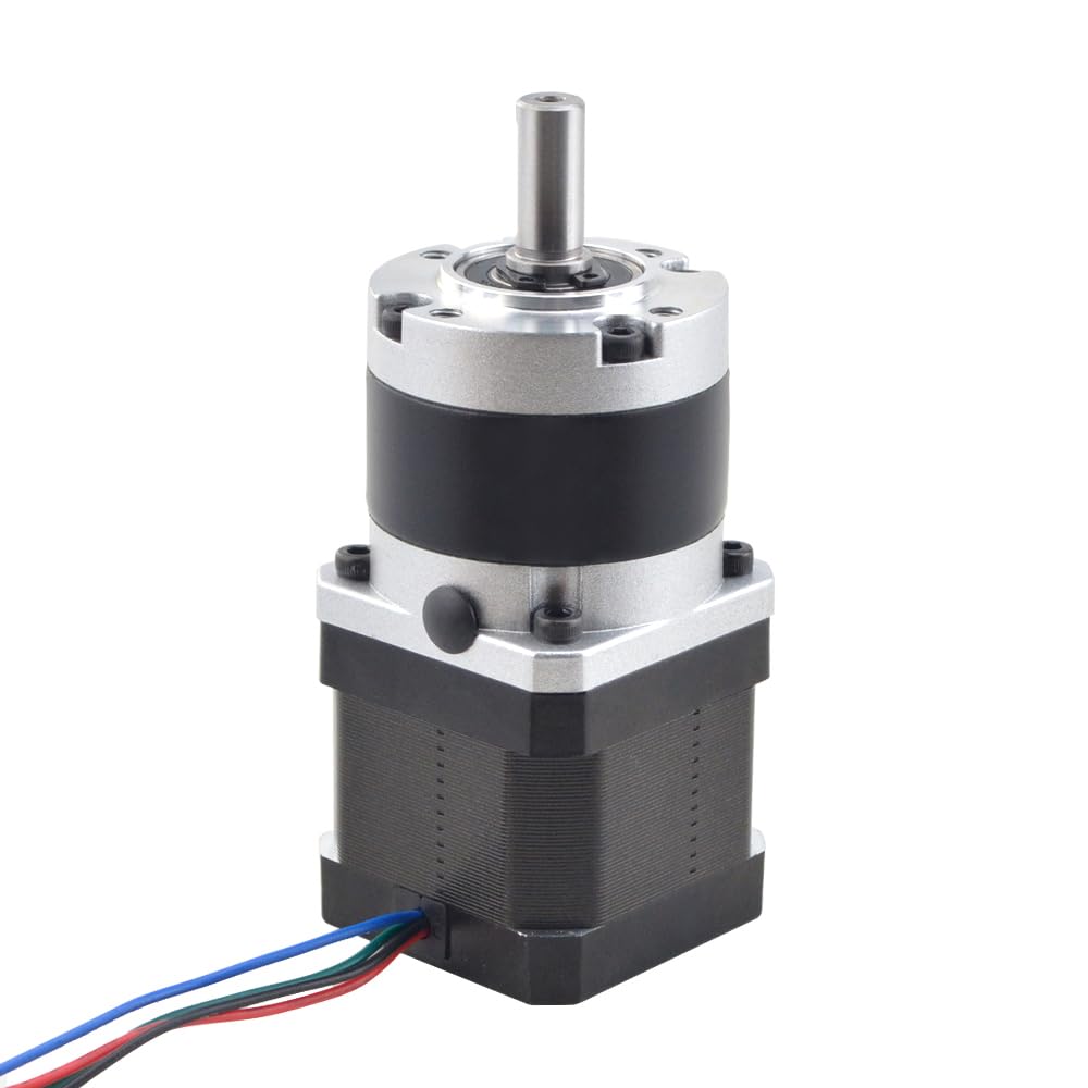 STEPPERONLINE Nema 17 Motor paso a paso L = 39 mm, relación de transmisión 10:1, 30 arcmin Serie MG, caja de cambios planetaria
