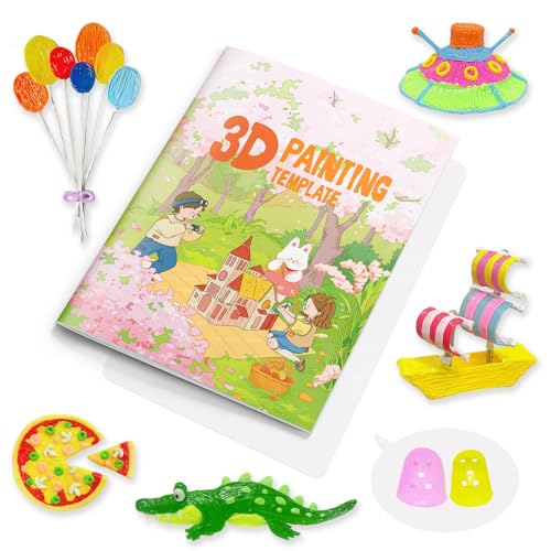 Dayker 3D Pen Drawing Book with 40 Patterns & Stencils