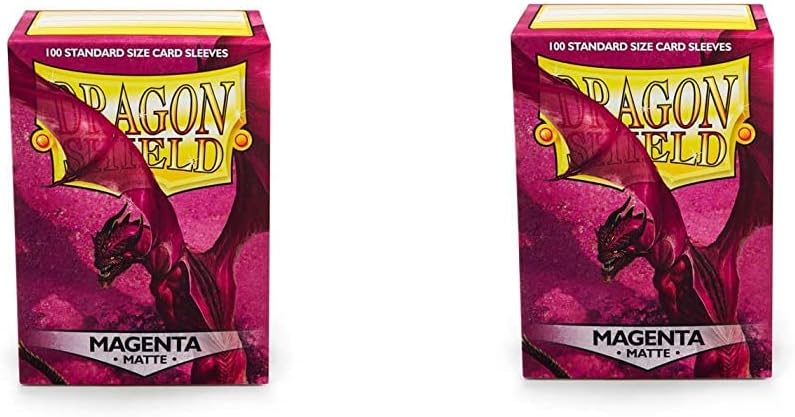 2 Packs Dragon Shield Matte Magenta Standard Size 100 ct Card Sleeves Value Bundle! …