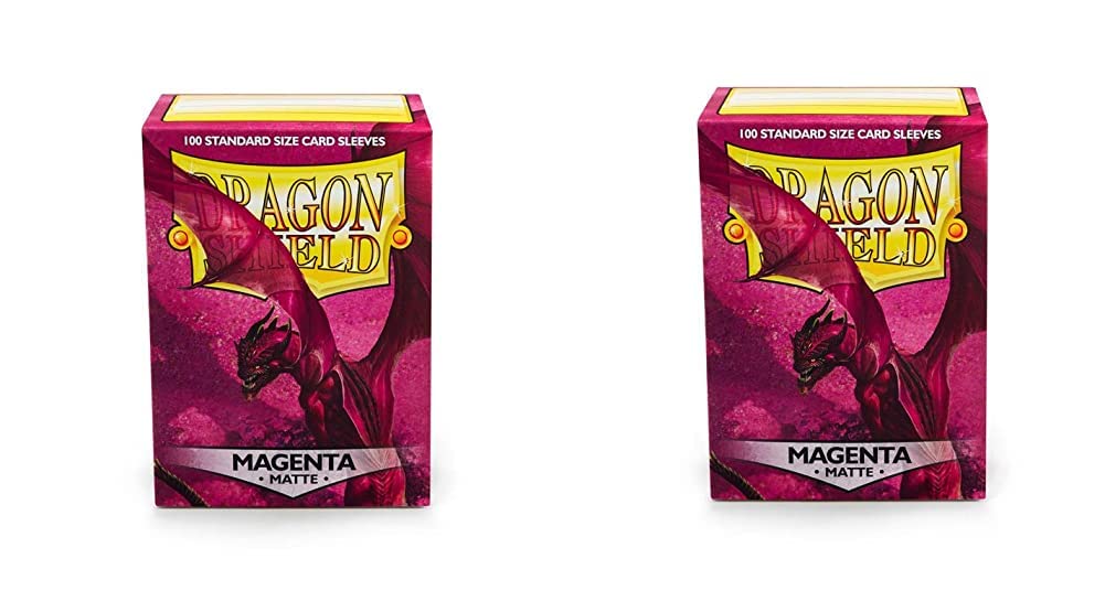 2 opakowania smocza tarcza matowa magenta standardowy rozmiar 100 ct koszulki na karty pakiet wartości!