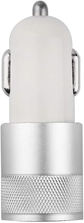 Heaviesk Cargador de Coche de 2 Puertos Compatible DC12-24V 2.1A 1.0A Aluminio Dual Puerto USB Adaptador de Cargador de Coche Universal USB Adecuado para iphone6 ??/ 6s / 5