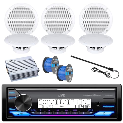 JVC Bluetooth Marine Car Receiver con 6 Bocinas Resistentes al Agua