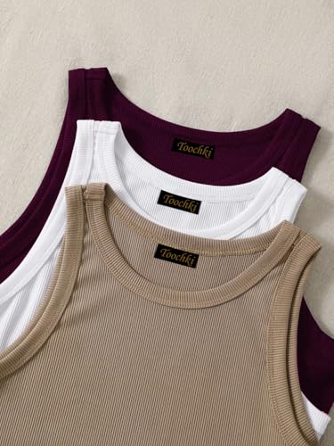 Image of Tops for Women Crop Top for Women's Tank Activewear Tee Sports Western Casual Cotton Camisole Pack of 3 Combo