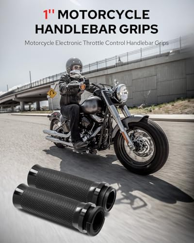 Image of Benlari Motorcycle Handlebar Grips Electronic Throttle Control Hand Grips Fits for Harley2016-2017 FXDLS /2016-2024 Softail /2011-2012 FLSTSE /'14-'15 FLSTNSE /2013-2014 FXSBSE, '16-'17 FXSE and Trike