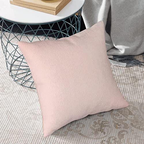 Yvonedbrownn Beautiful Blush Pink Soft Corduroy Decorative Square Throw Pillow Cover Cushion Covers Pillowcase, Home Decor For Sofa Couch Bed Chair Bedroom Car Living Room 20"X20" Without Pillow #TOP5