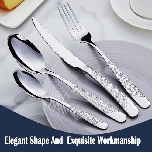 PionStar 32 Pieces Cutlery Set, Stainless Steel Cutlery Set for 8 People, Cutlery Set Include Knives, Forks, Spoons and Teaspoons, Dishwasher Safe/Mirror Polished, Flatware Set for Kitchen - Image 6