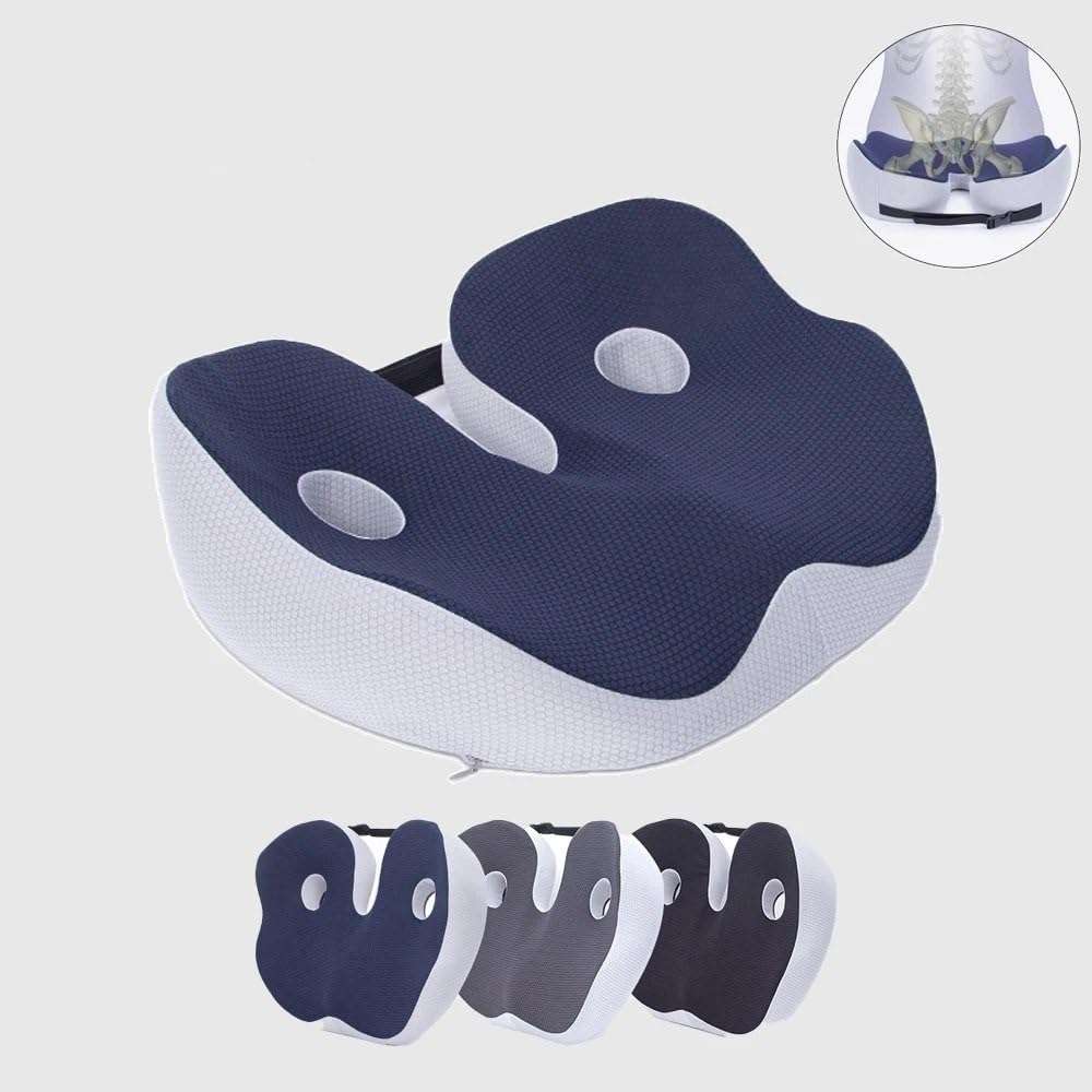 Cuscino da seduta in memory foam, per alleviare il dolore, per alleviare la pressione, per coccige, glutei, sciatica, tuberosità ischiale, comodo, ortopedico (Dod0620)