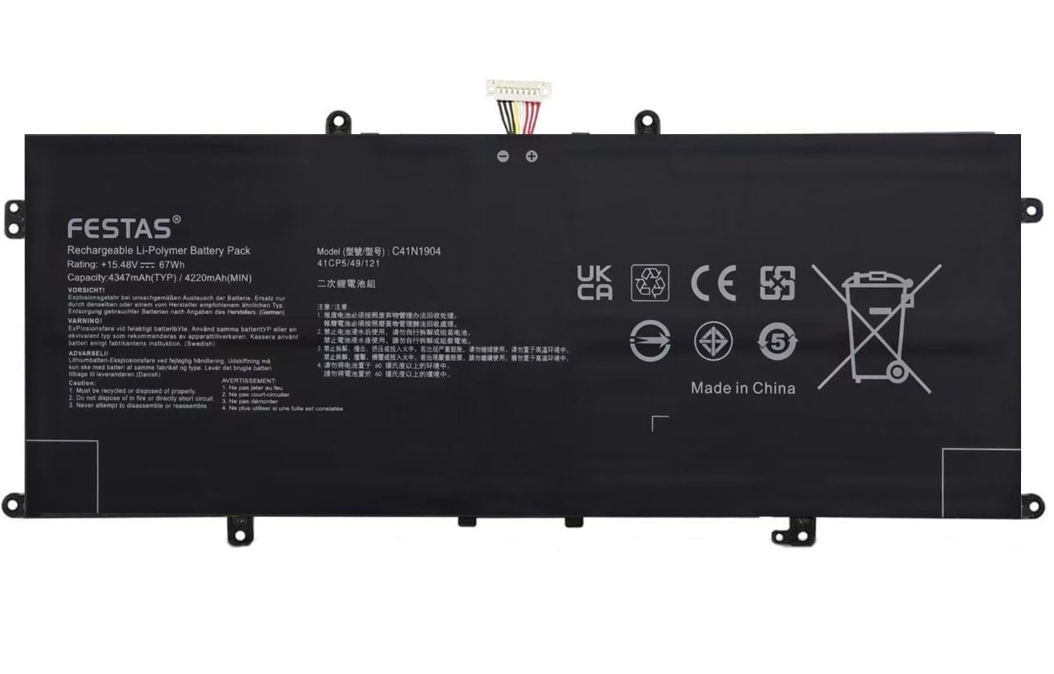 Batterie C41N1904 pour ASUS Zenbook UX3000E haute performance durable - 8