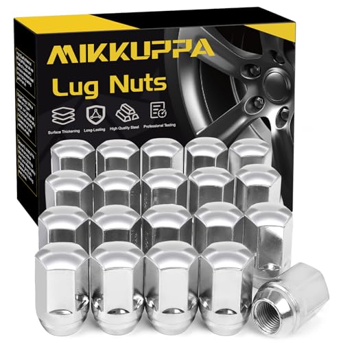 MIKKUPPA M14x1.5 OEM Lug Nuts Replacement for Chevy Equinox Malibu Impala Dodge Charger Challenger Durango Chrysler 300 Factory Wheel Chrome 20PCS One-Piece 1.5 Tall Short Tire Nuts 611-330