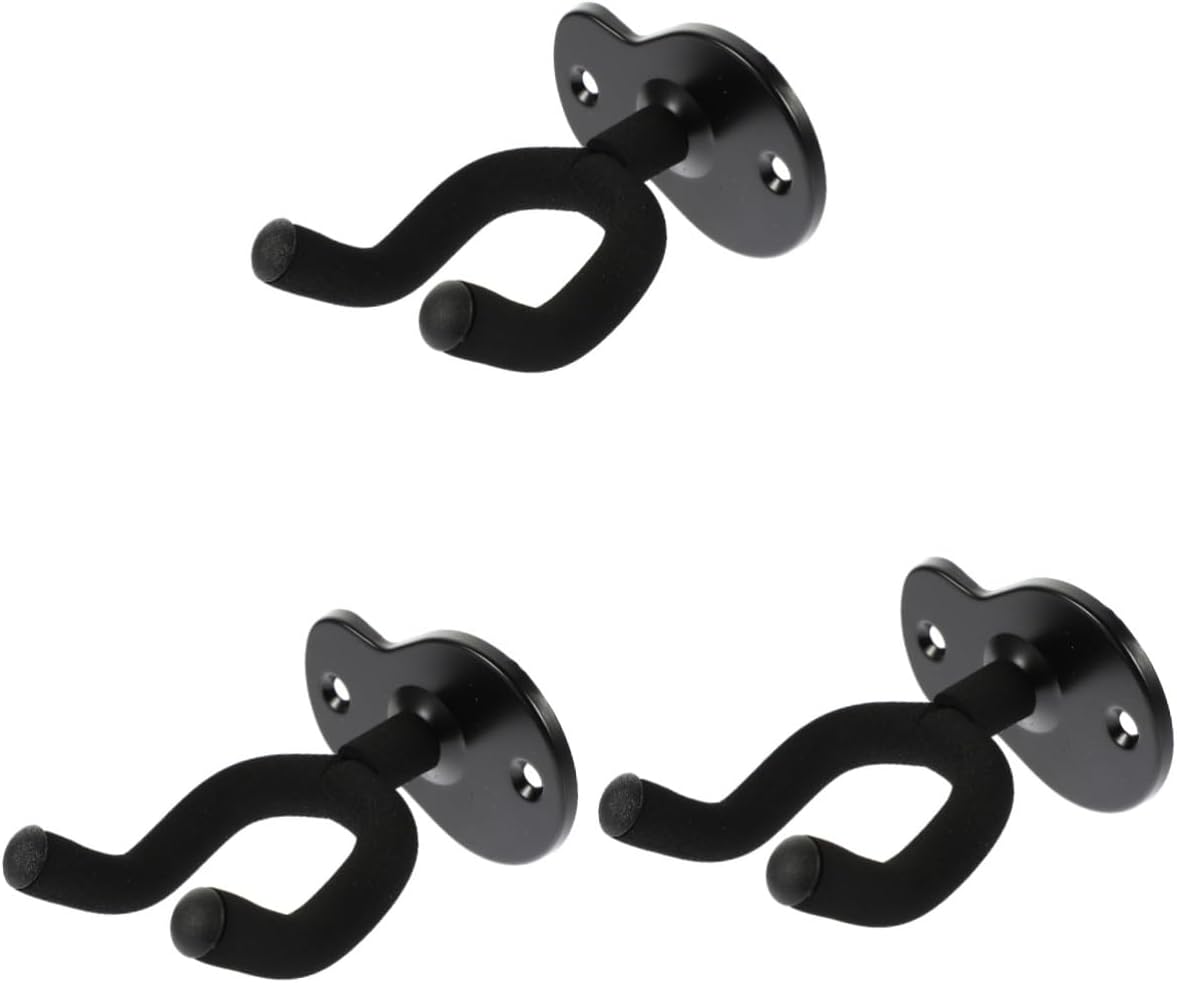 Abaodam 3pcs Guitar Wall Hook Guitar Hanger Bass Accessories Electric Guitar Wall Mount Clothing Rack Wall Clothes Rack Wooden Stand Bass Stand Violin Stand Wall-Mounted Iron