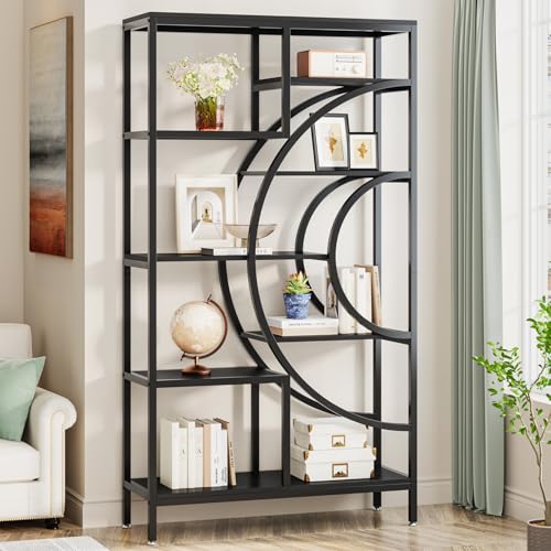 Libreria Geometrica Tribesigns 179cm Con 8 Ripiani - Scaffale Industriale Per Soggiorno - Foto 4