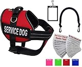 Activedogs Service Dog Vest Harness + Free Clip-on Bridge Handle + Free Clip-on ID Carrier + Free AD