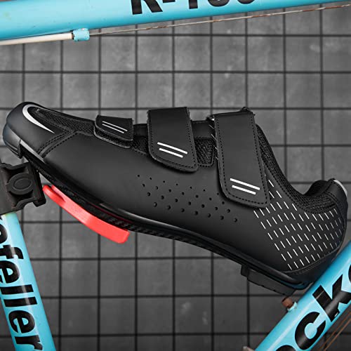 Ultiant Mens Womens Cycling Shoes Compatible With Peloton Road Bike Cycling Shoes Pre-Installed Look Delta Cleats Indoor Outdoor Shoes(Black,40) #TOP4