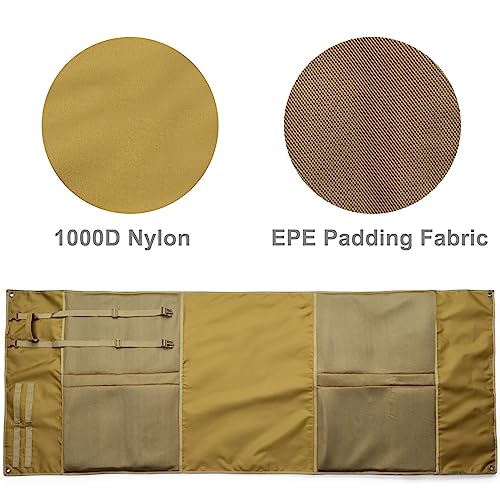 DEYACE Shooting Mats Prone Padded, Extra Large Portable Roll Up Shooting Padded Mat for Range Shooting and Hunting (Tan)