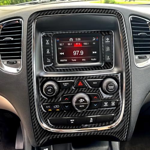 Image of Center A /C Outlet Panel Decals for 2014-2017 Dodge Durango Accessories Carbon Fiber Interior Stickers