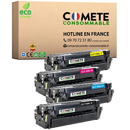 COMETE, Marque française - 506L - Pack de 4 Cartouches de Toners Compatibles avec Samsung CPL 680 CLX-6260 CLT-506L CLT-K506L CLT-Y506L CLT-C506S CLT-M506L- pour...