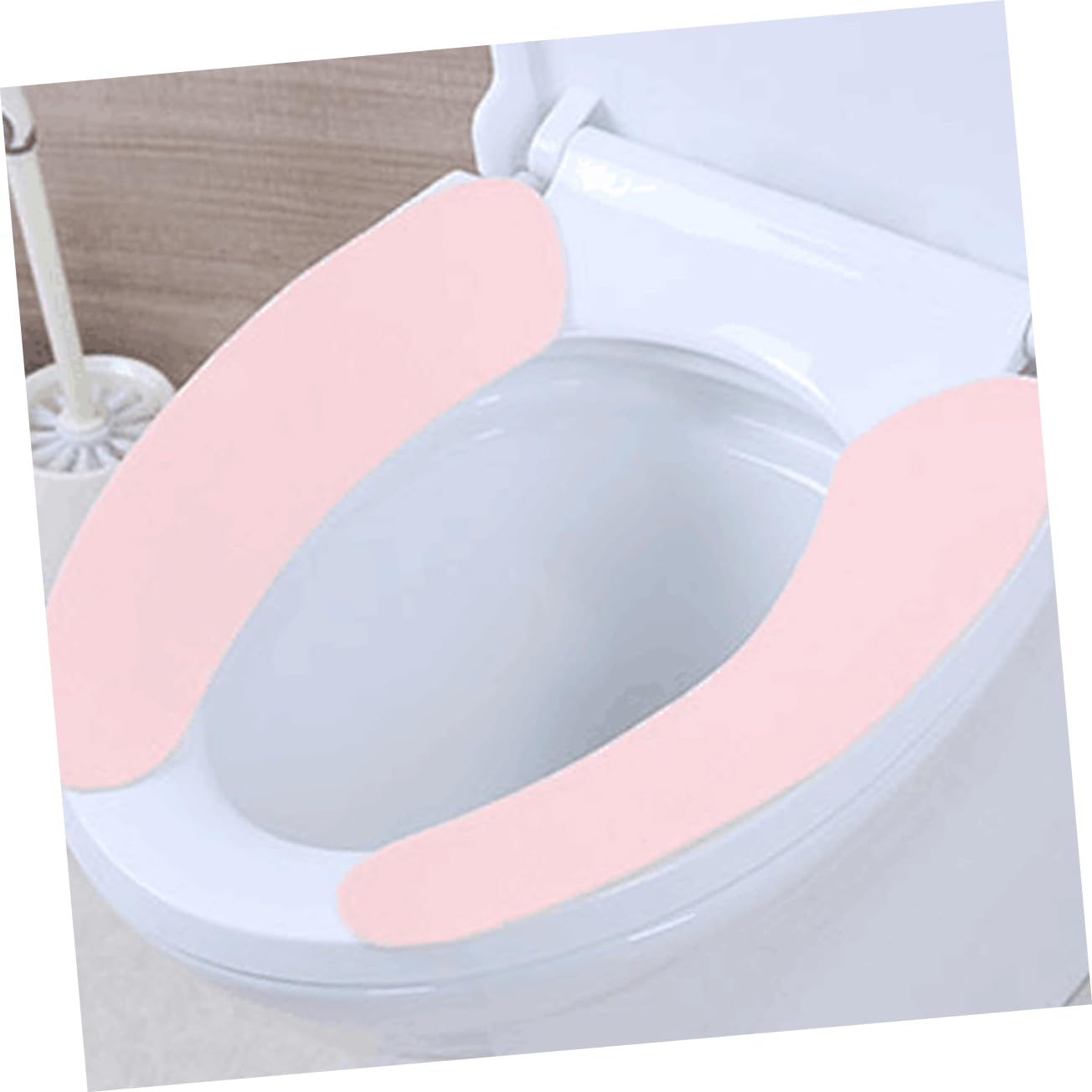 NAMOARLY 4 Pairs Fabric Toilet Seat Covers Soft Warm Bumpers Pads for Washable U-shape Rug Bathroom Toilet Seat Cover Sets