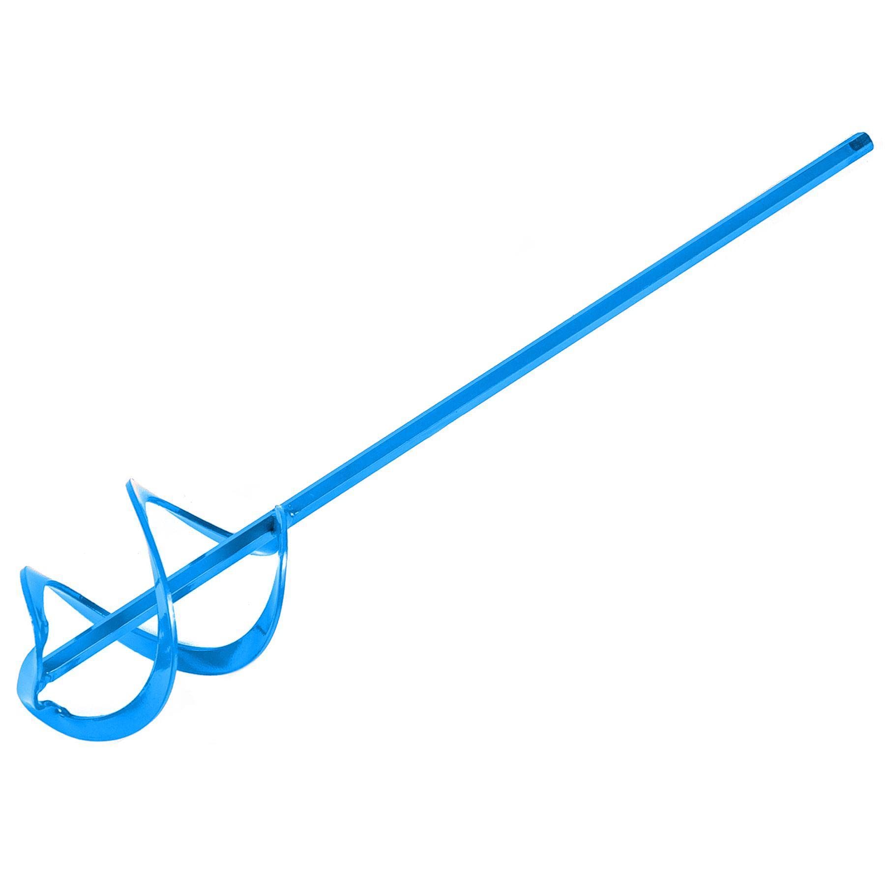 Toolty Blue Helix Mixing Paddle 70 X 400 X 8Mm - Hex - Painted Mixer, Whisk, Stirrer -2-Blade - For Plaster, Gypsum, Adheives, Concrete, Cement, Glue, Paint, Diy - Tlty-1600