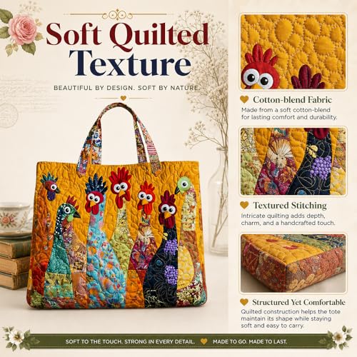 Bolso Tote acolchado Funky Chicken para mujer miniatura 5