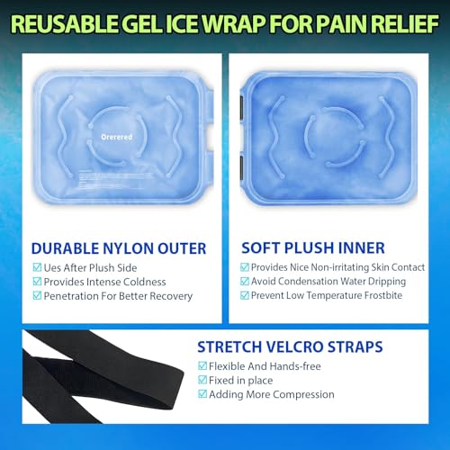 Image of Ice Packs for Injuries Reusable Knee Gel Ice Pack Wrap for Swelling Blue | Pliable Low-Freeze Gel, Multi-Joint Pain Relief, Hands-Free Secure Strap, Accelerated Recovery Tool, Large