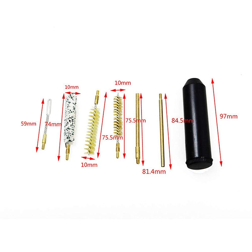 Multifunzionale Pistola Kit di Pulizia Tasca Spazzola per Pistola Cal.38/357 9mm 7pcs Regalo