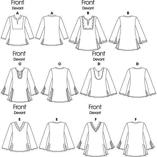 ミス '/ミス ' 小柄なトップとチュニック - Y (XSM - SML - MED) パターン