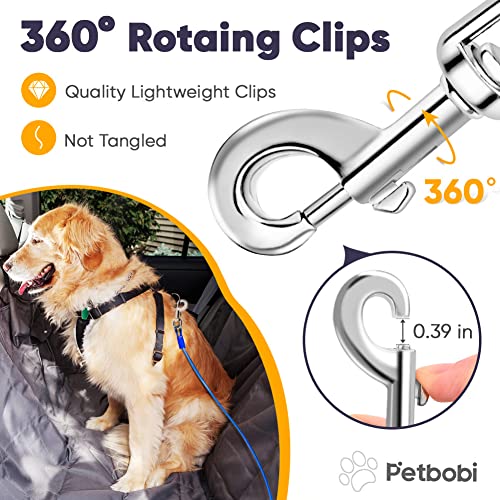 Petbobi Dog Car Tether 16 Inch, Chew Proof Dog Safety Car Seat Belt, Metal Vehicle Harnesses Restraint With Double Clips And Latch Attachment, Car Leash For Small Medium Large Dogs #TOP3